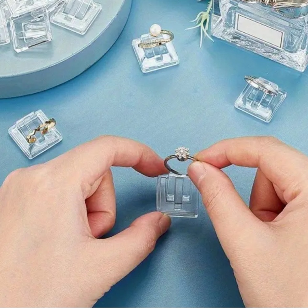 Clear Acrylic Ring Displays set of 2